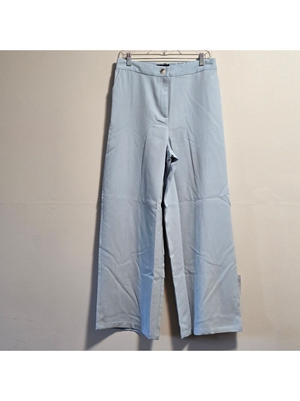 Asos design high waisted wide leg pants color light blue size 8